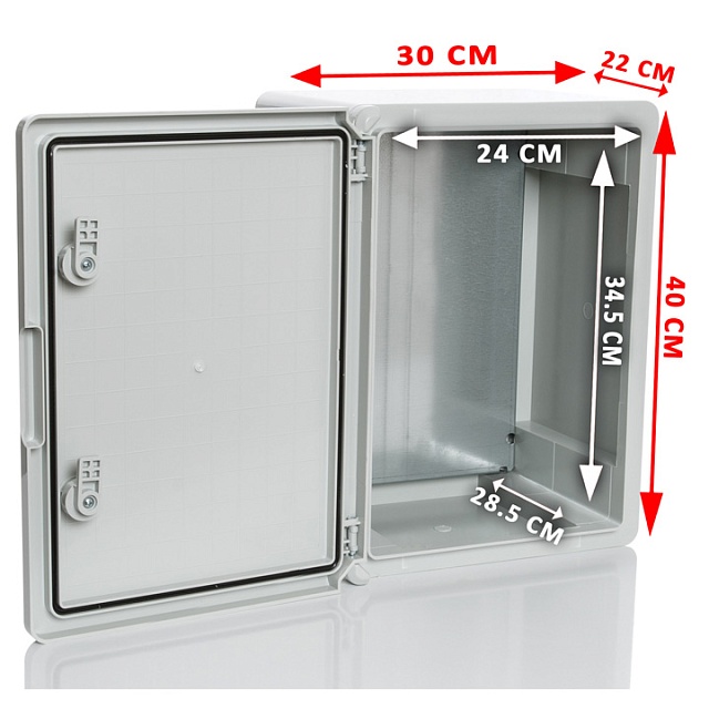 PP3005 Пластиковый шкаф с монт. панелью, IP65. УХЛ1., 300х400х220, непрозрачная дверца