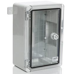 PP3011 Пластиковый шкаф с монт. панелью, IP65. УХЛ1., 200х300х130, прозрачная дверца