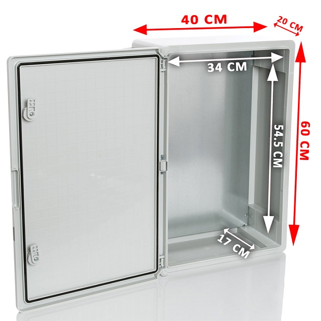 PP3008 Пластиковый шкаф с монт. панелью, IP65. УХЛ1., 400х600х200, непрозрачная дверца