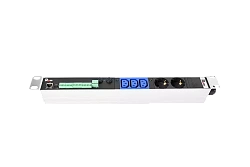 Упр. блок розеток с монит. Rem-MC1 2 S, 3 С13, 32A, алюм., 19", колодка