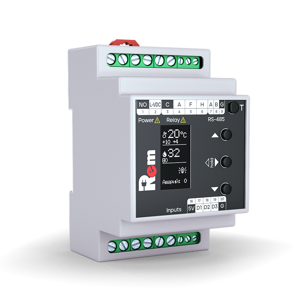 Модуль управления микроклиматом цифровой, для установки на DIN-рейку, питание 230 VAC, с ЖК-дисплеем