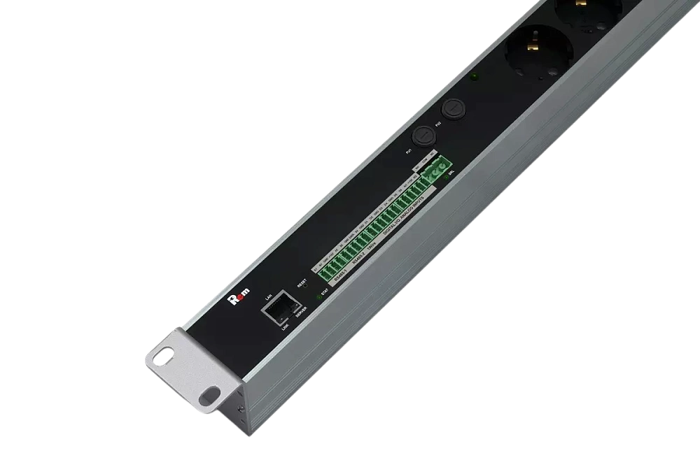 Управляемый блок розеток с мониторингом Rem MC3, 2*2 Schuko, 32 А, алюм.,19', колодка