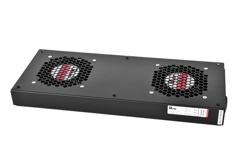 Модуль вентиляторный, 2 вентилятора, колодка, чёрный