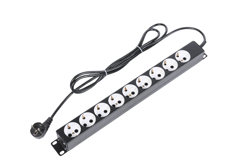 Блок силовых розеток 10А со шнуром (2 м.) 19"